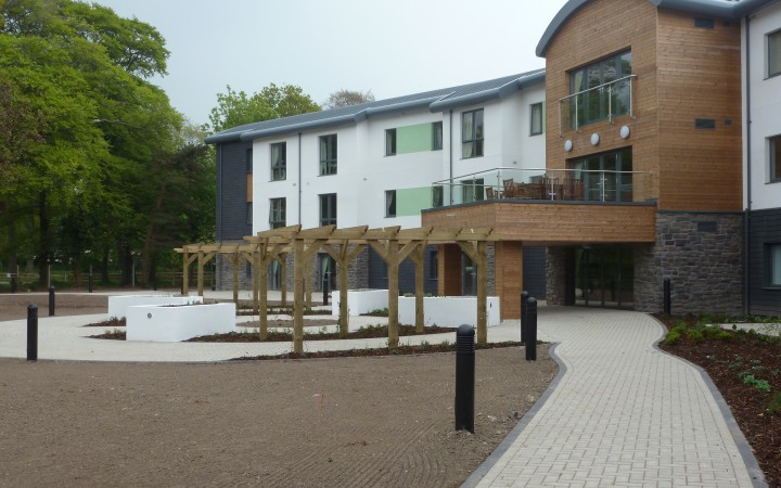 £11m Extra Care Development Abergele | Monapvae Textured Paviours and Conwy 450 concrete Slabs.
